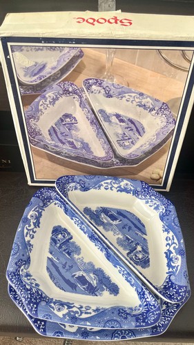 Rare spode blue italian - italian, 3-pc