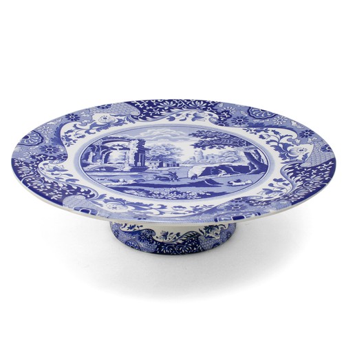 Spode blue italian footed cake - spode,