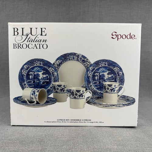 Spode blue italian brocato - italian,